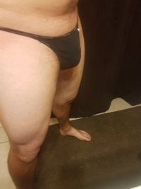 My cock being held in by a thong