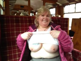 Out & About: A day out at SDR (train spotting) braless and some discrete fl...