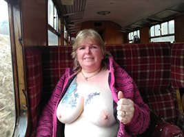 Out & About: A day out at SDR (train spotting) braless and some discrete fl...