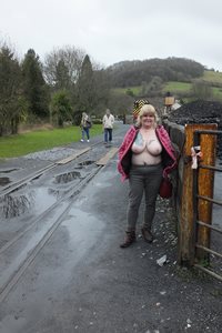 Out & About: A day out at SDR (train spotting) braless and some discrete fl...