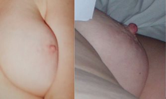 These are pic;s of before and after running my tongue up and down her slit