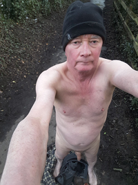 stripped naked on a public footpath