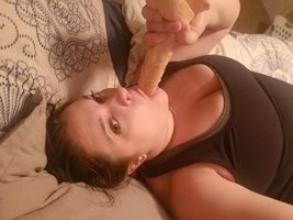 Wife playing with her toy