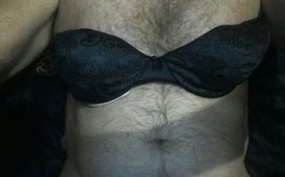 MILs black bra and my sheer p    MILs black bra    