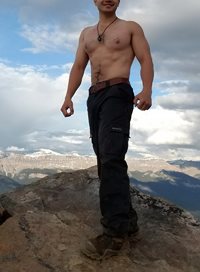 I did an awesome hike up a mountain. Had to at least do a shirtless pic ;)