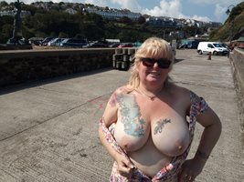 Out & About: 48 days since I last flashed my tits and pussy so while out fo...