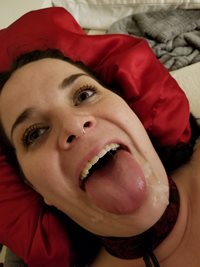 Babygirl with lots of cum on her face.