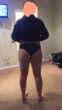 Wife modeling a new pair of shorts ,love how her arse hangs out