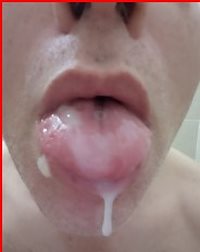 Me with cum on my tongue, yuuuuuuuum!!