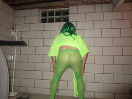 Sheer green tights.Pull them down and go ahead and fuck me good