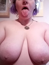 Her big tits and open mouth just waiting for multiple loads!