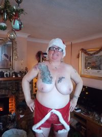 Another Christmas photo taken in the lounge in some sexy Ann Summers Linger...