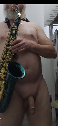 Myself practicing my 🎷; who wants a private concert?