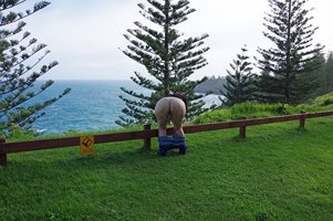 Wife posing for my camera on a recent trip to Norfolk island!