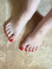Red toes by request.  Thoughts?