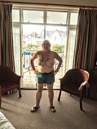 A quick xxxxxxxx of me on holiday in the Isle of Wight,  topless of course ...