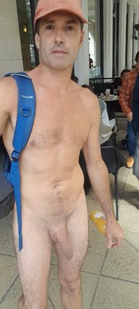 Nude shopping in Starbucks  ..
