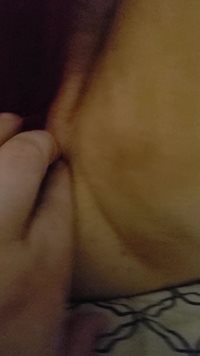 My husband loves holding my pussy open while I fuck myself