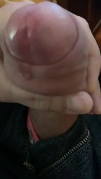Slow stroking with plenty of precum. Would you lick to lick it off or maybe...
