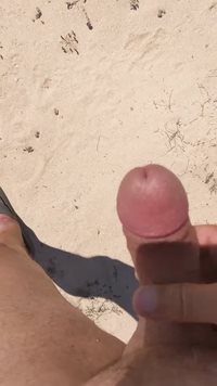 Got so horny being naked in the sandunes I just had to cum!