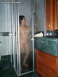 In the shower!