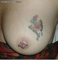 Got the tattoo at 40 and pierced the nipple at 42. Can you say mid-life cri...