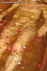 me taking bath with roses - pls see our other pics, too. comments and pms w...