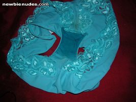 Her soaking wet panties after being used good and hard. Put them in her mou...
