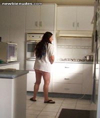 love watching that cute butt in the kitchen