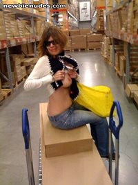 Flashing hubby at Ikea......