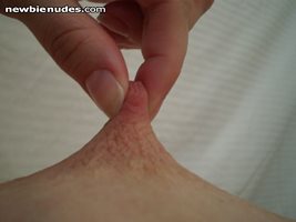 Super long pull on my rosy nipple makes me so hot #6