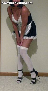 Playing naughty maid.