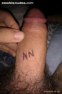 My dick with NN written on it fors the first time.