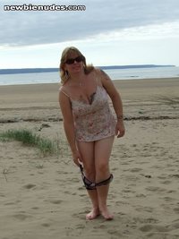 A day out at the Beach in Mid-October. Hubby dared me to bare all on a quie...