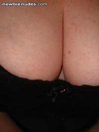 My sexy wife's 16E breasts in a push up bra.