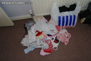All my old uundies ready for the dustbin!!! I just had a  BIG clear out of ...