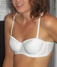 My wife in bra