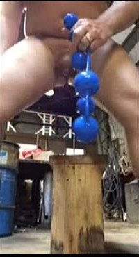 5 balls deep inside my ASS! New Toy and loving it!  balls are 1 1/2"- 2 3/4...