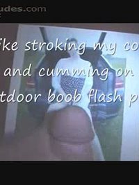 I jacked my cock off on on andnat4fun wifes outdoor boob flash pic..he sent...