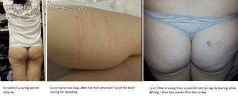 Collage of some of the wife's punishment results